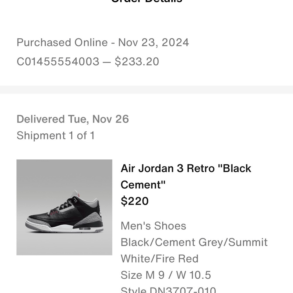 Jordan 3 Black Cement - Picture 8 of 10